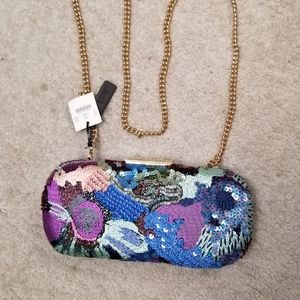 J Crew embroidered/sequenced clutch bag